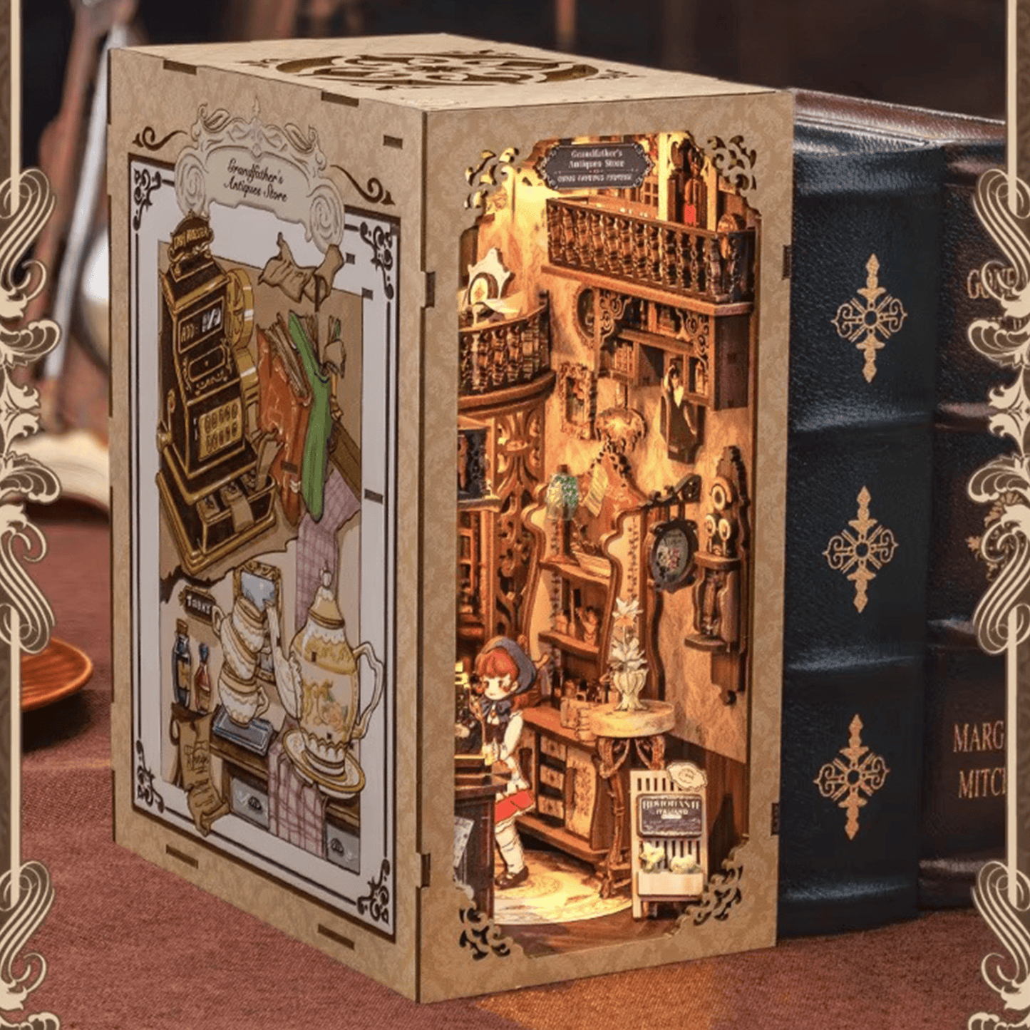 Grandfather's Antique Store Book Nook - 349 Pieces