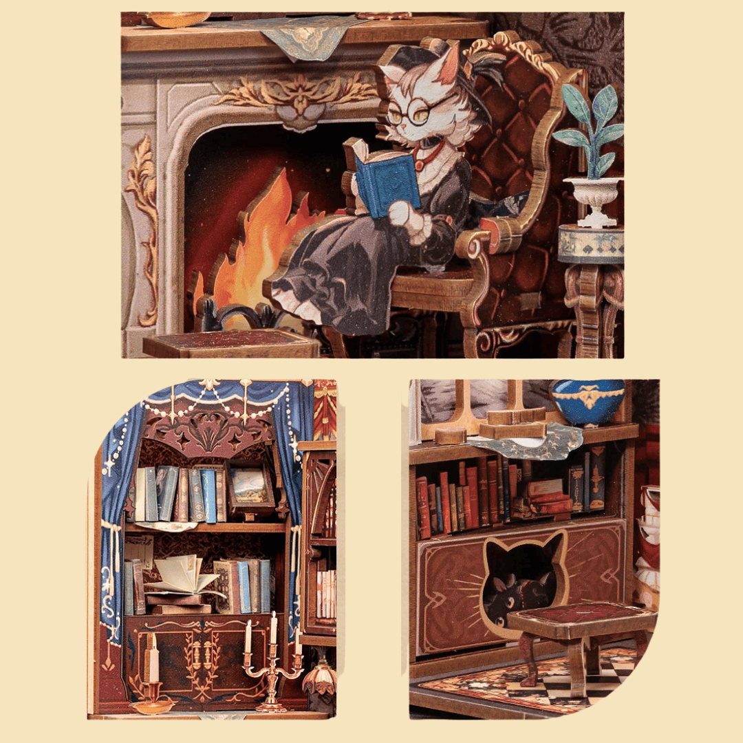 Count Cat study DIY Book Nook