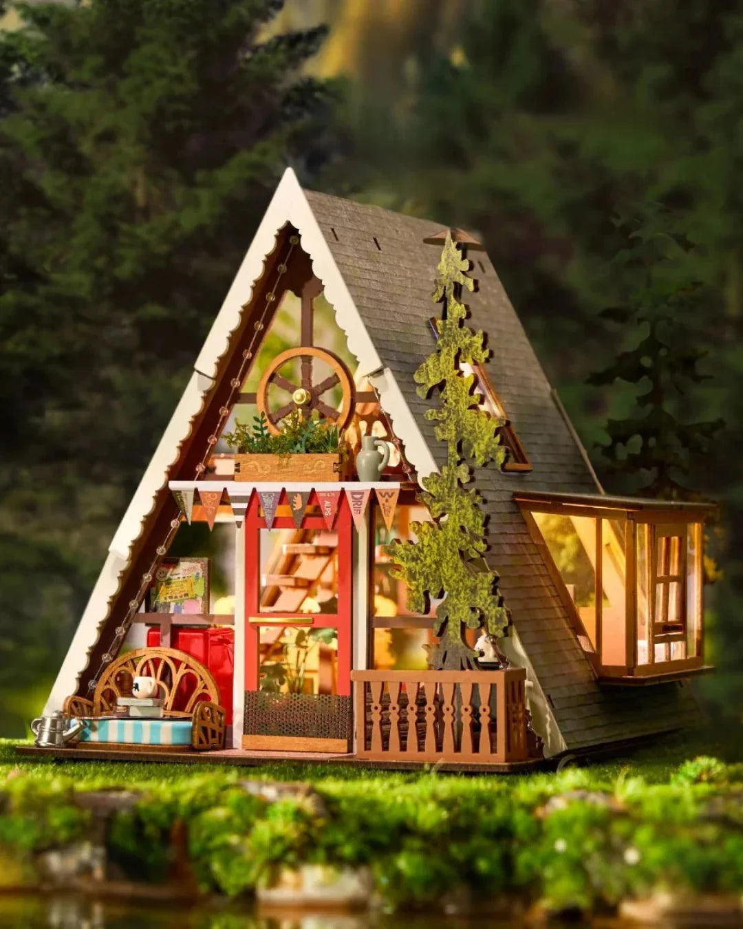 A-Frame Cabin Book Nook - side view