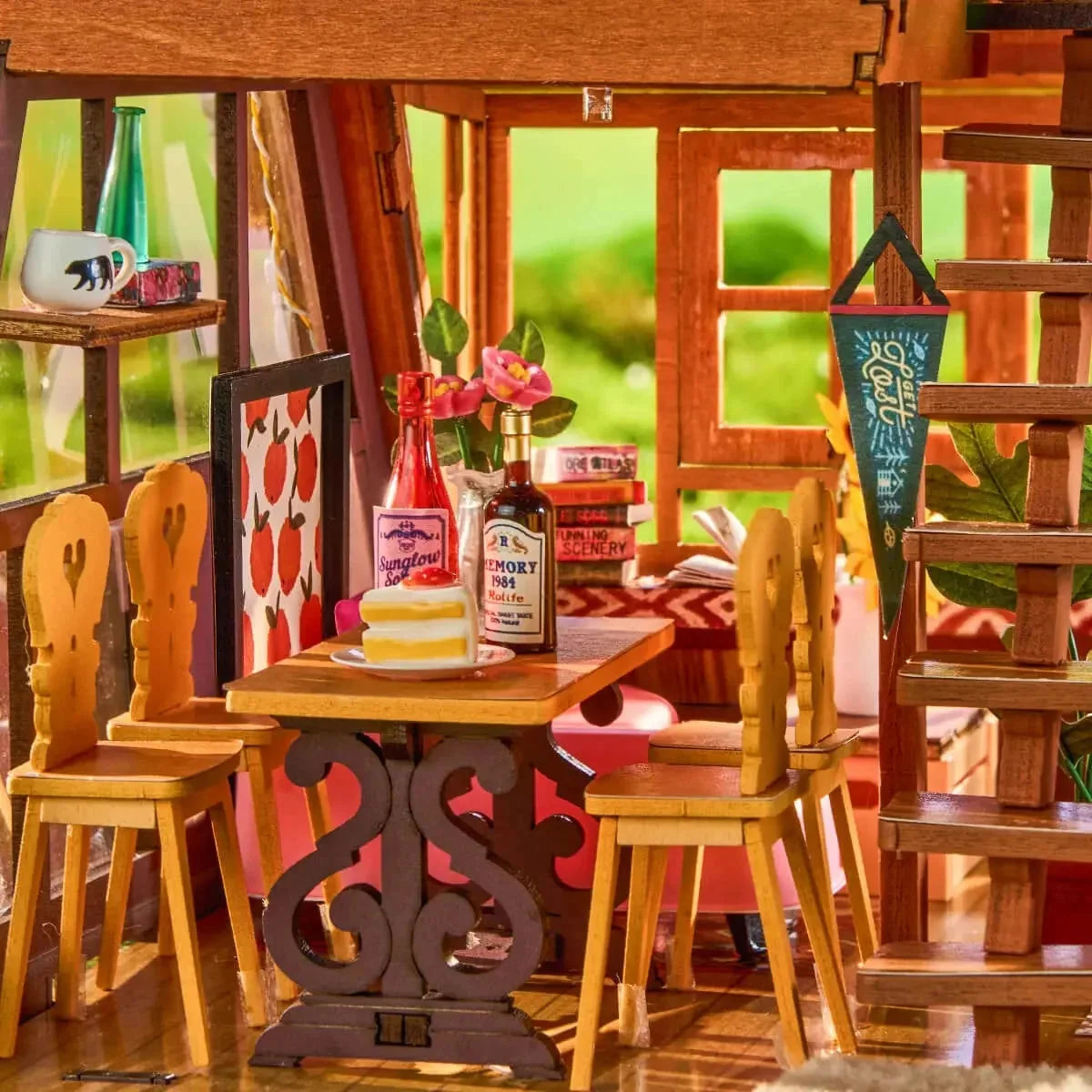 A-Frame Cabin Book Nook - dining table