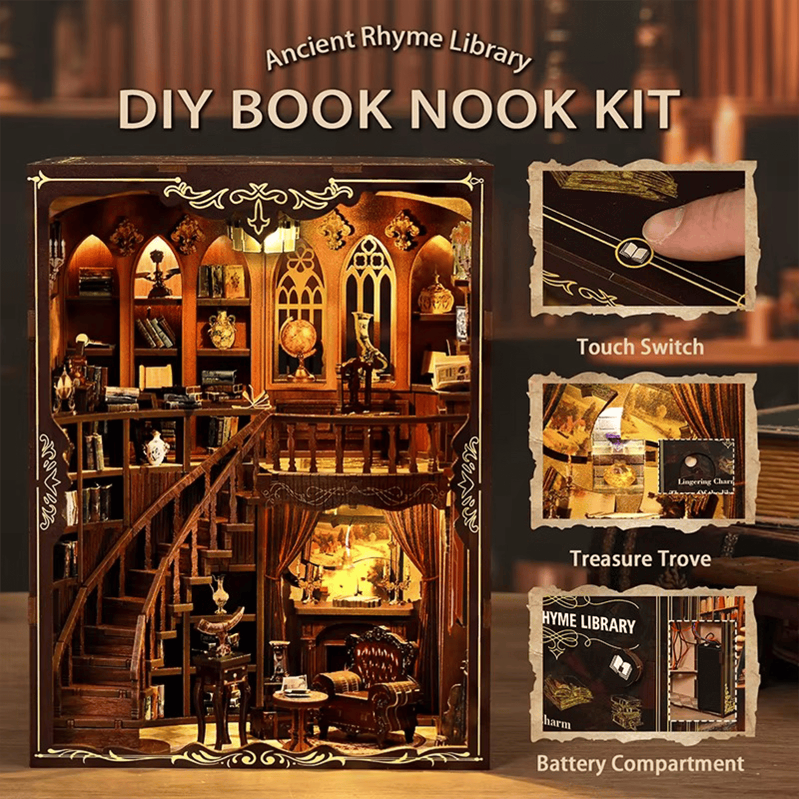 Ancient Rhyme Library Miniature House - 333 Pieces