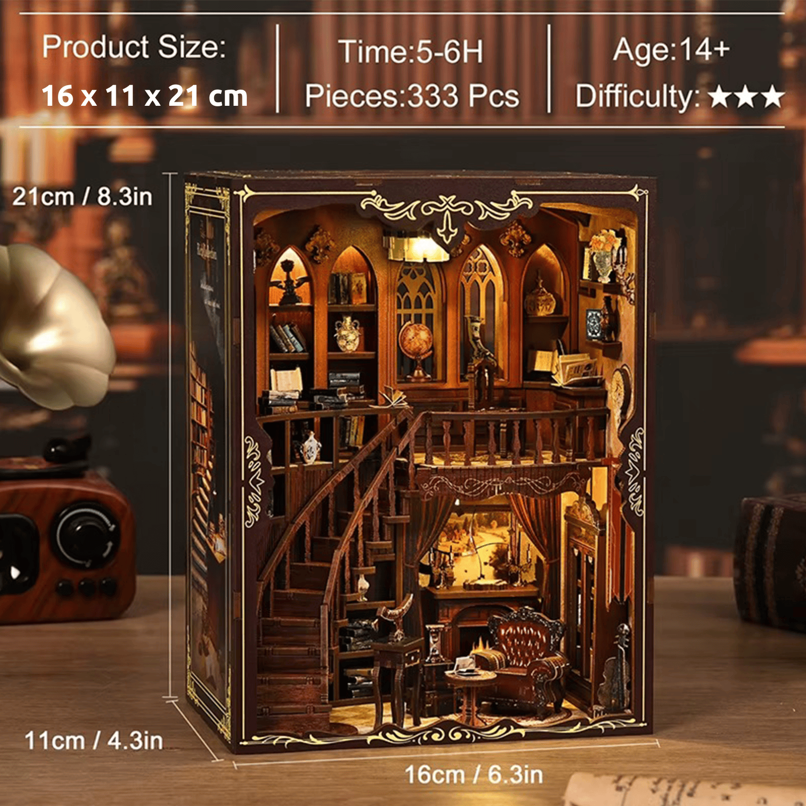 Ancient Rhyme Library Miniature House - 333 Pieces