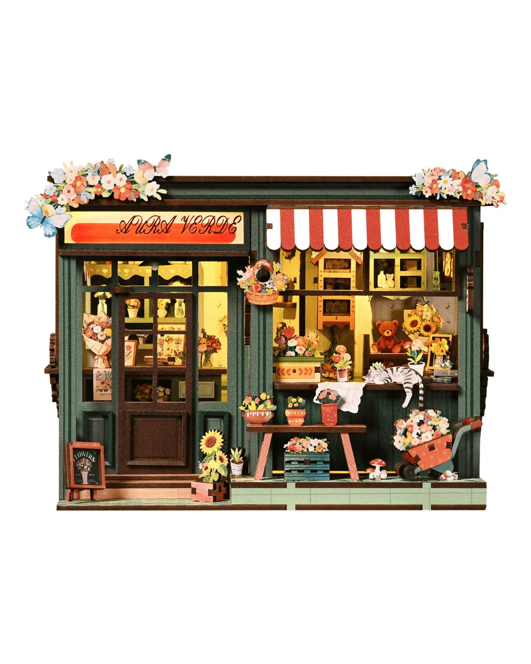 Aura Verde Flower Room Miniature House - front view