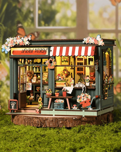 Aura Verde Flower Room Miniature House - side view