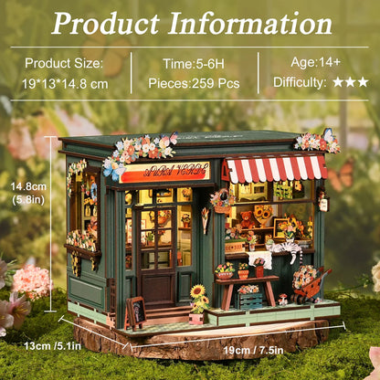 Aura Verde Flower Room Miniature House - dimensions