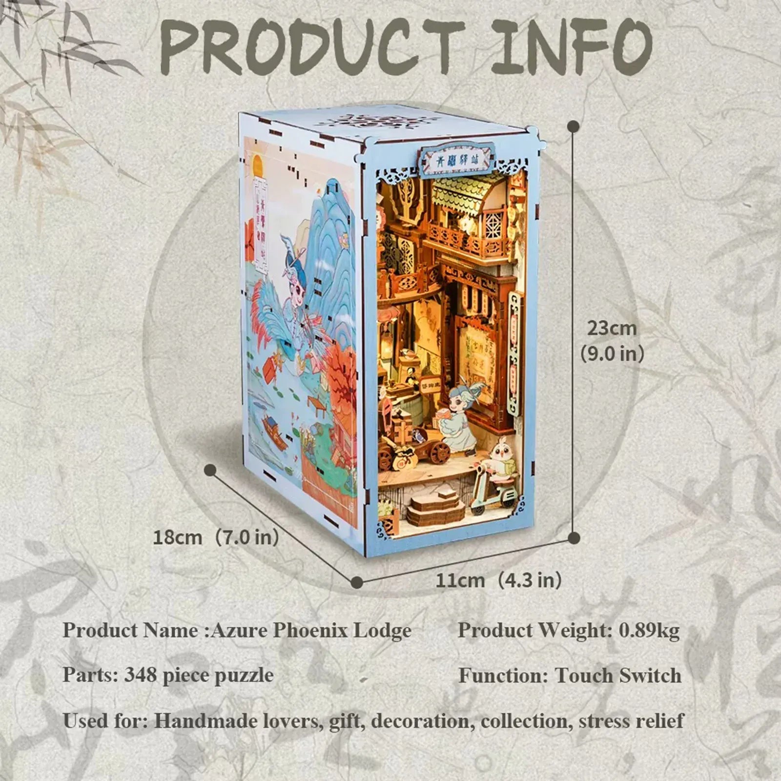 Azure Phoenix Lodge Book Nook (348 pcs)