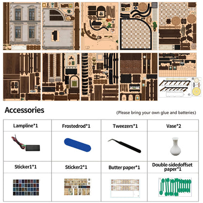 Bacchus Bookstore Book Nook - kit contents
