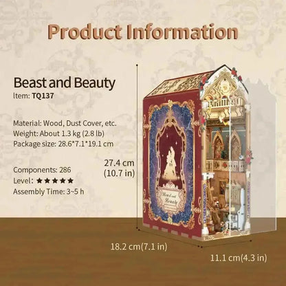 Beast and Beauty Book Nook - dimensions