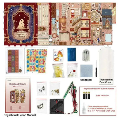 Beast and Beauty Book Nook - kit contents