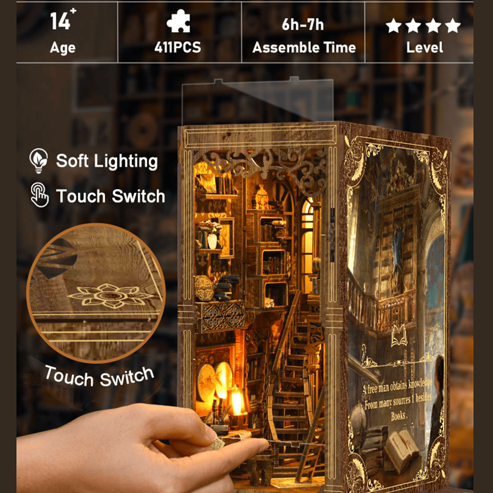 Book Nook Antique Book Collection Room - 411 pcs