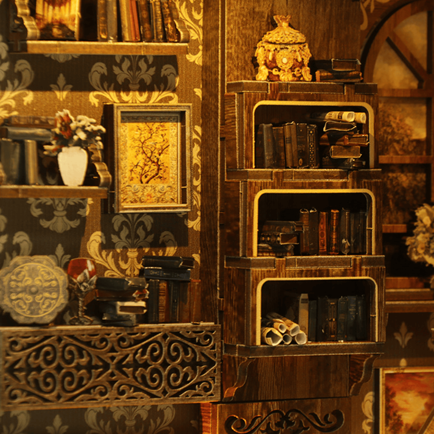 Book Nook Antique Book Collection Room - 411 pcs