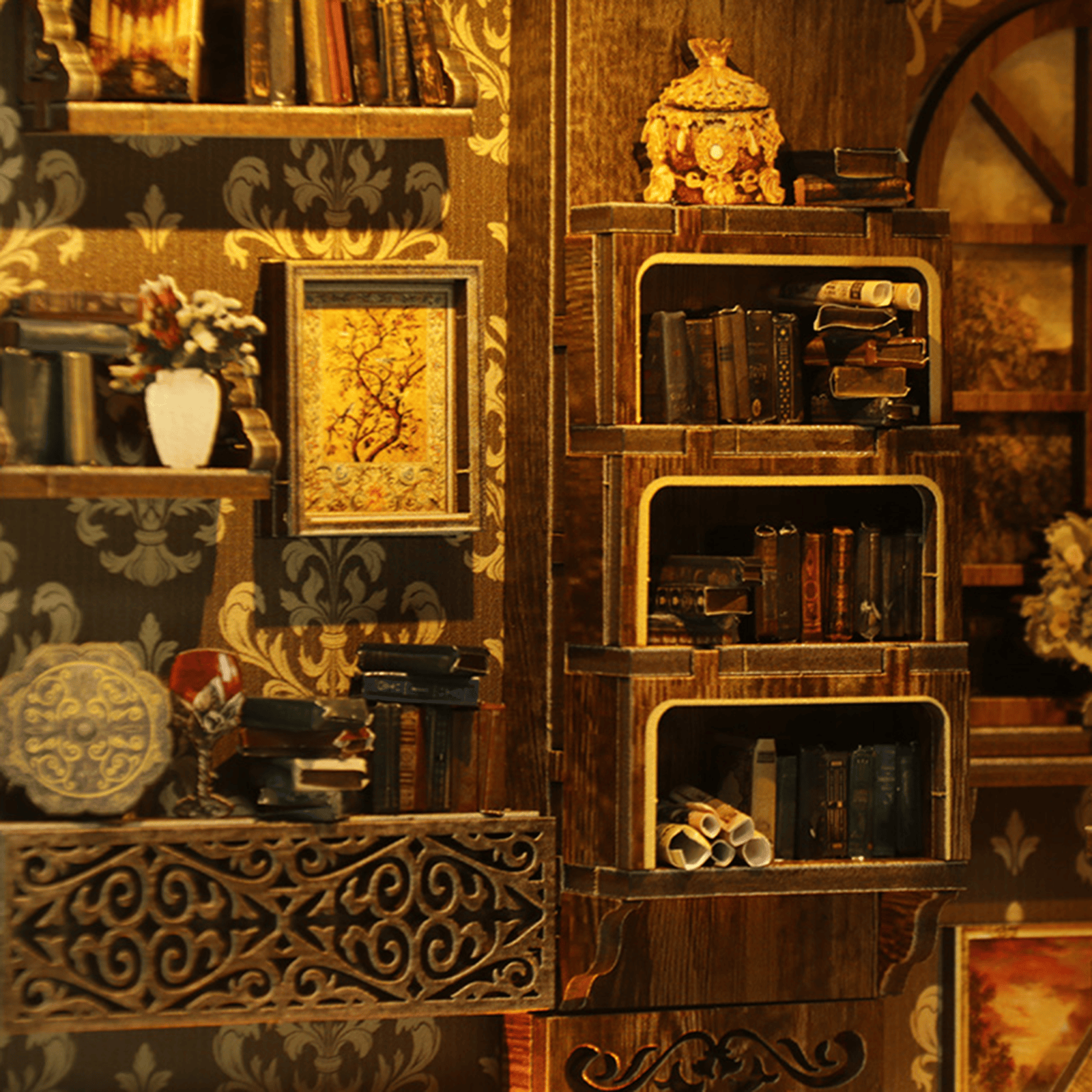 Book Nook Antique Book Collection Room - 411 pcs