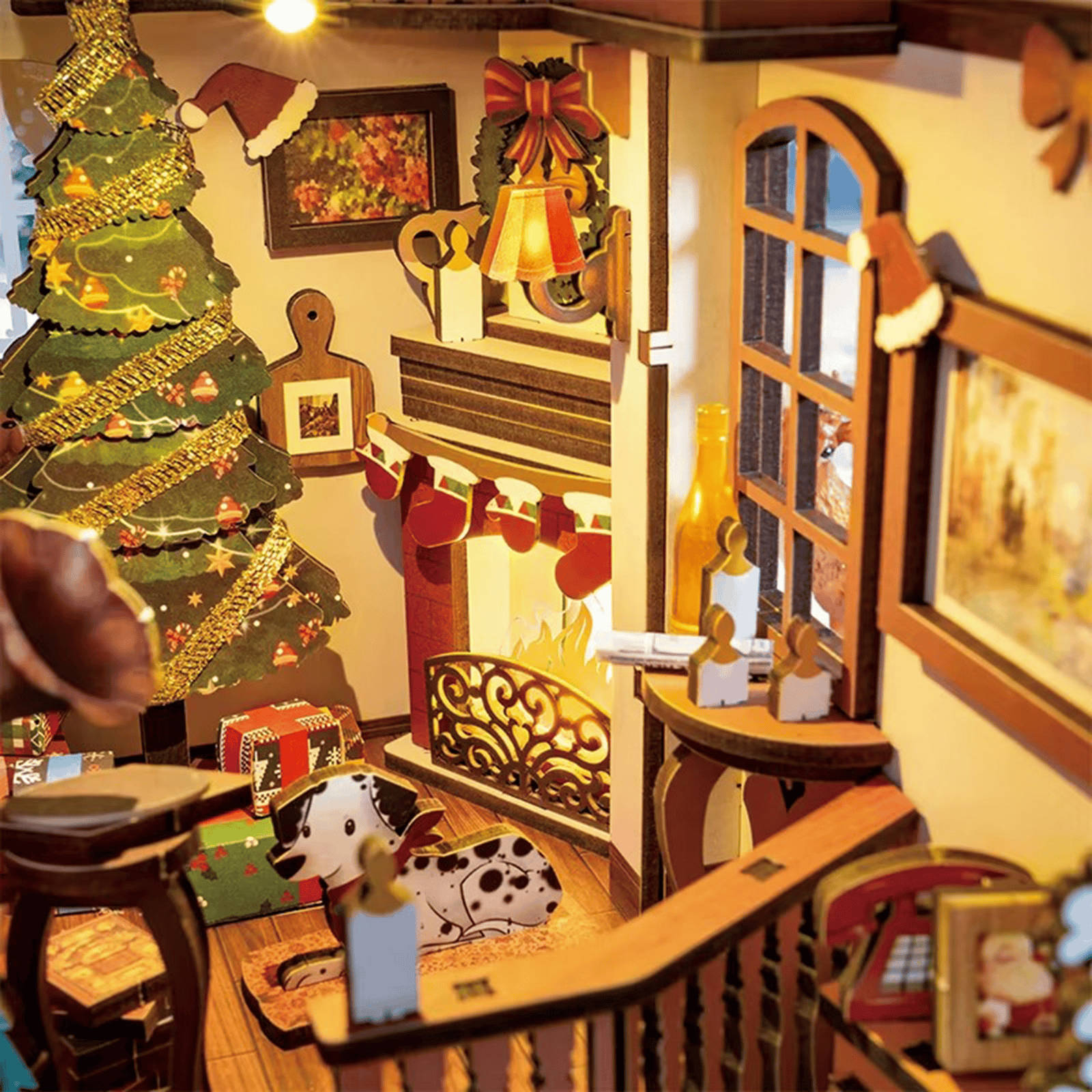 Book Nook Christmas Indoor Scene (with snowman)