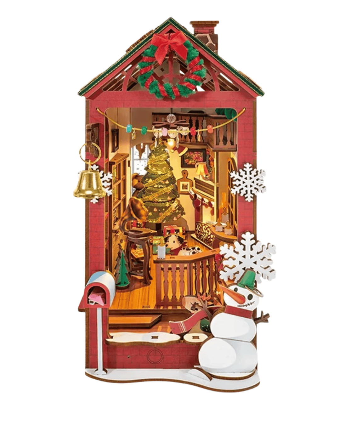 Book Nook Christmas Indoor Scene (with snowman)