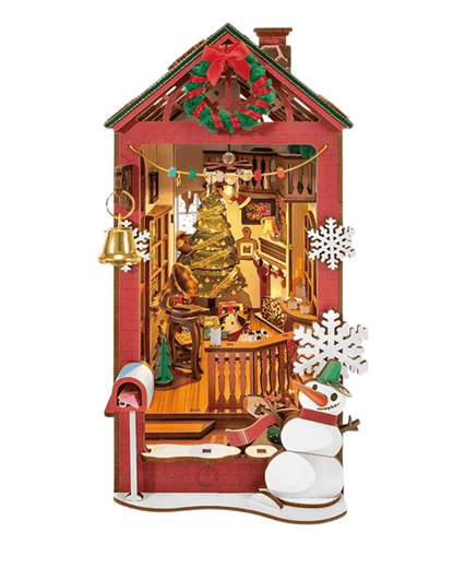 Book Nook Christmas Indoor Scene (with snowman)