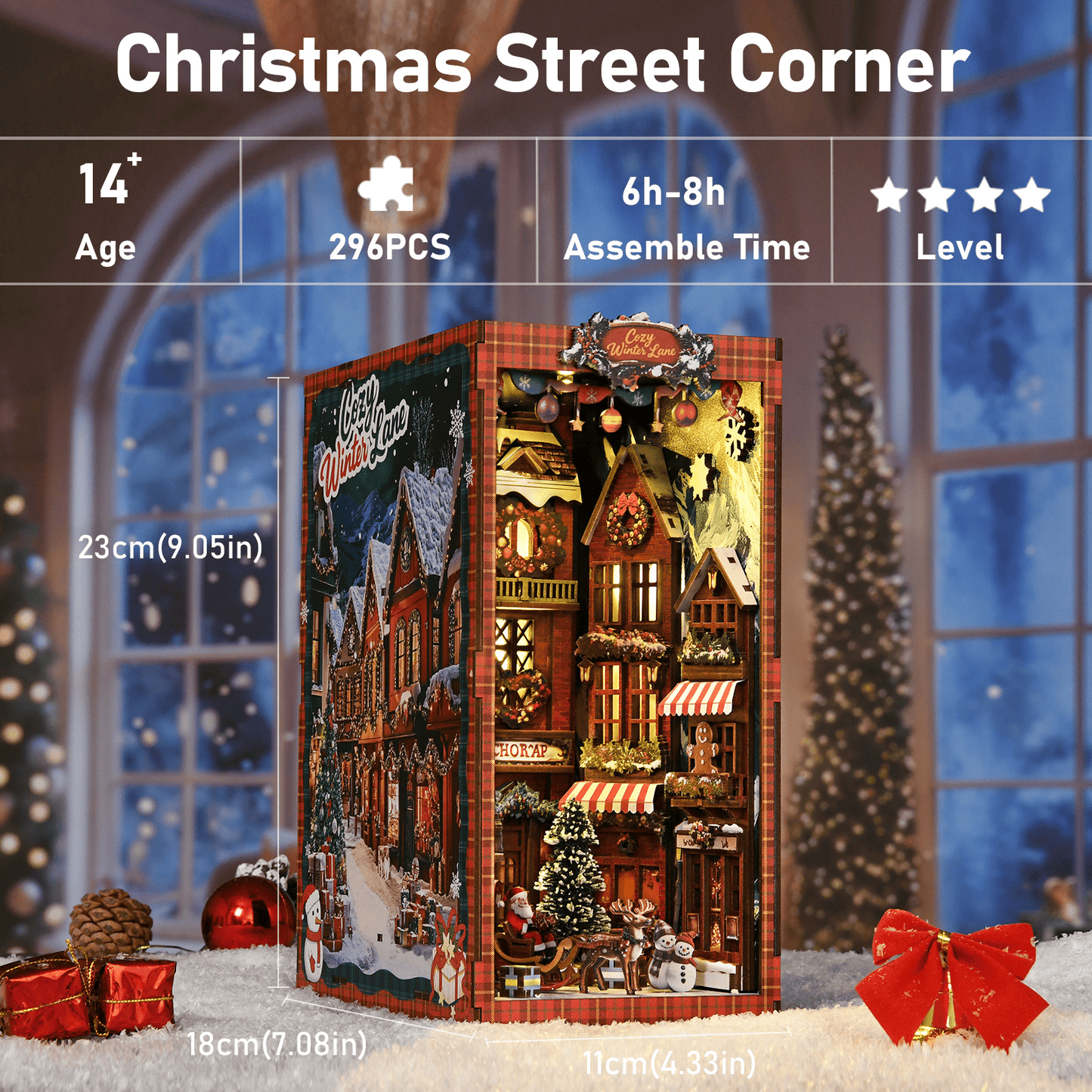 Book Nook Christmas Street Corner - 296 pcs