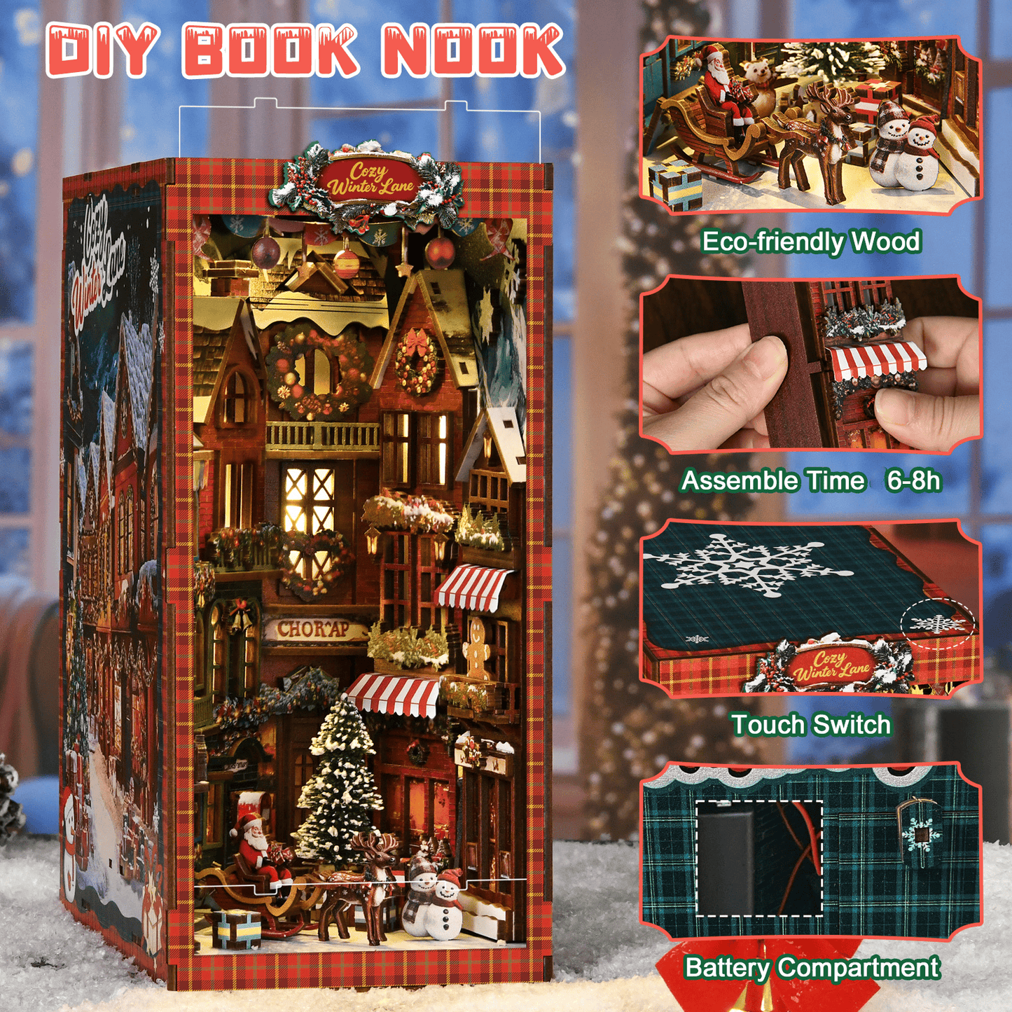 Book Nook Christmas Street Corner - 296 pcs