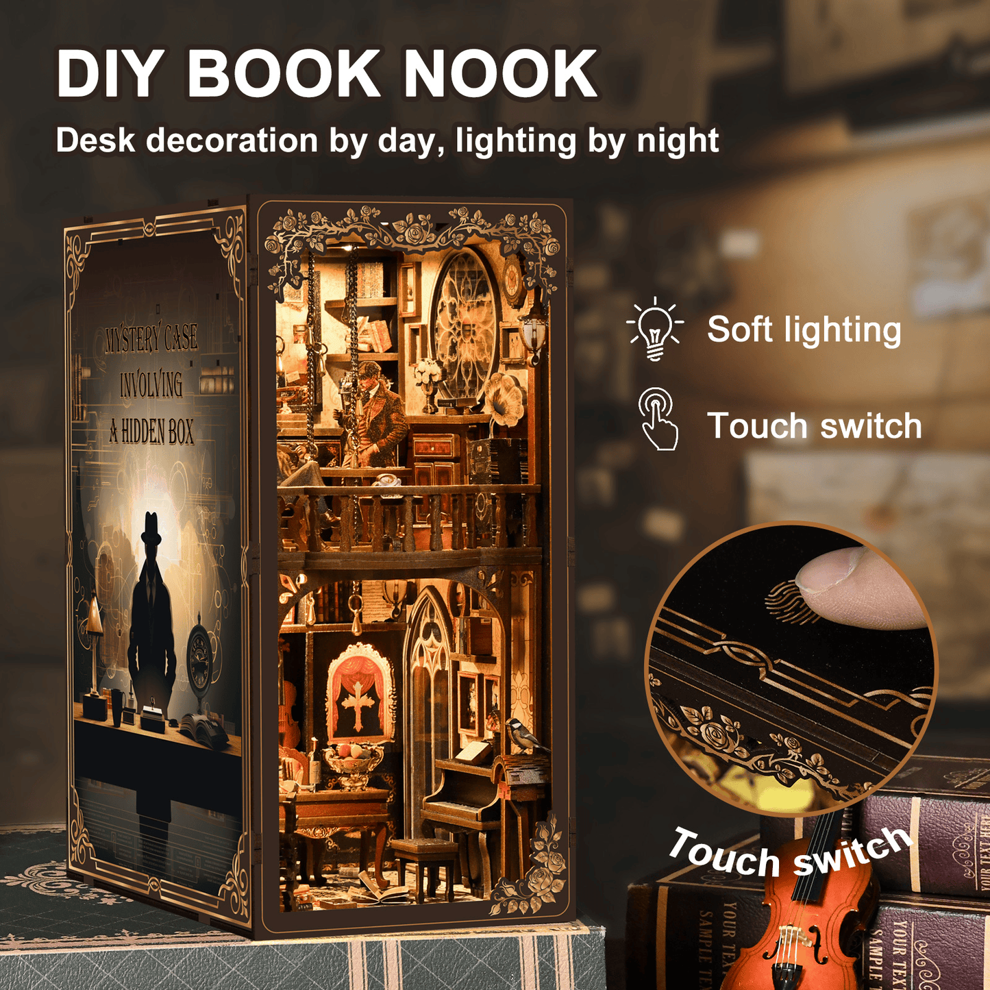 Book Nook Dark Box Mystery Case (Sherlock Holmes Style) - 270 Pieces