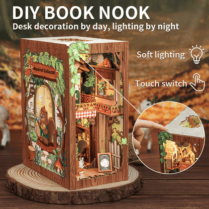 Book Nook Squirrel Collector (with squirrel) - 204 pieces