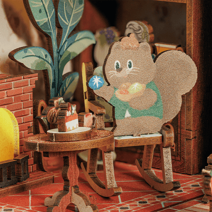 Book Nook Squirrel Collector (with squirrel) - 204 pieces