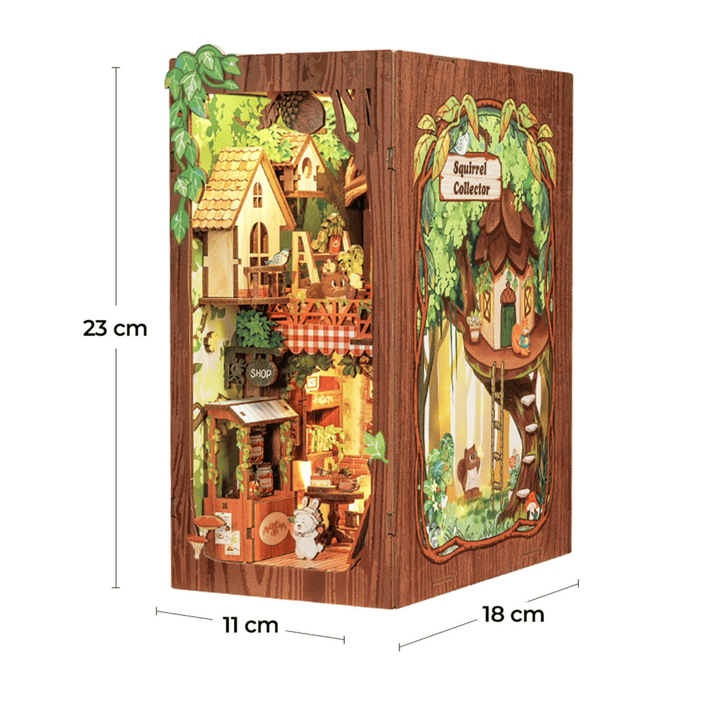 Book Nook Squirrel Collector (with squirrel) - 204 pieces