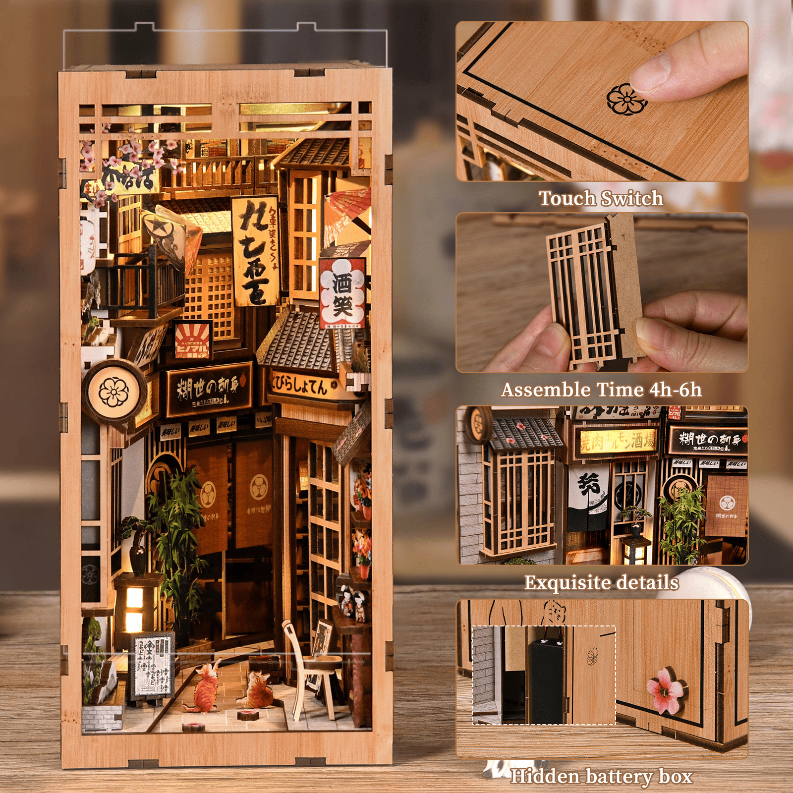 Book Nook The Alley Waiting for the Cat (Japanese street) - 280 pcs