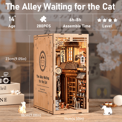 Book Nook The Alley Waiting for the Cat (Japanese street) - 280 pcs