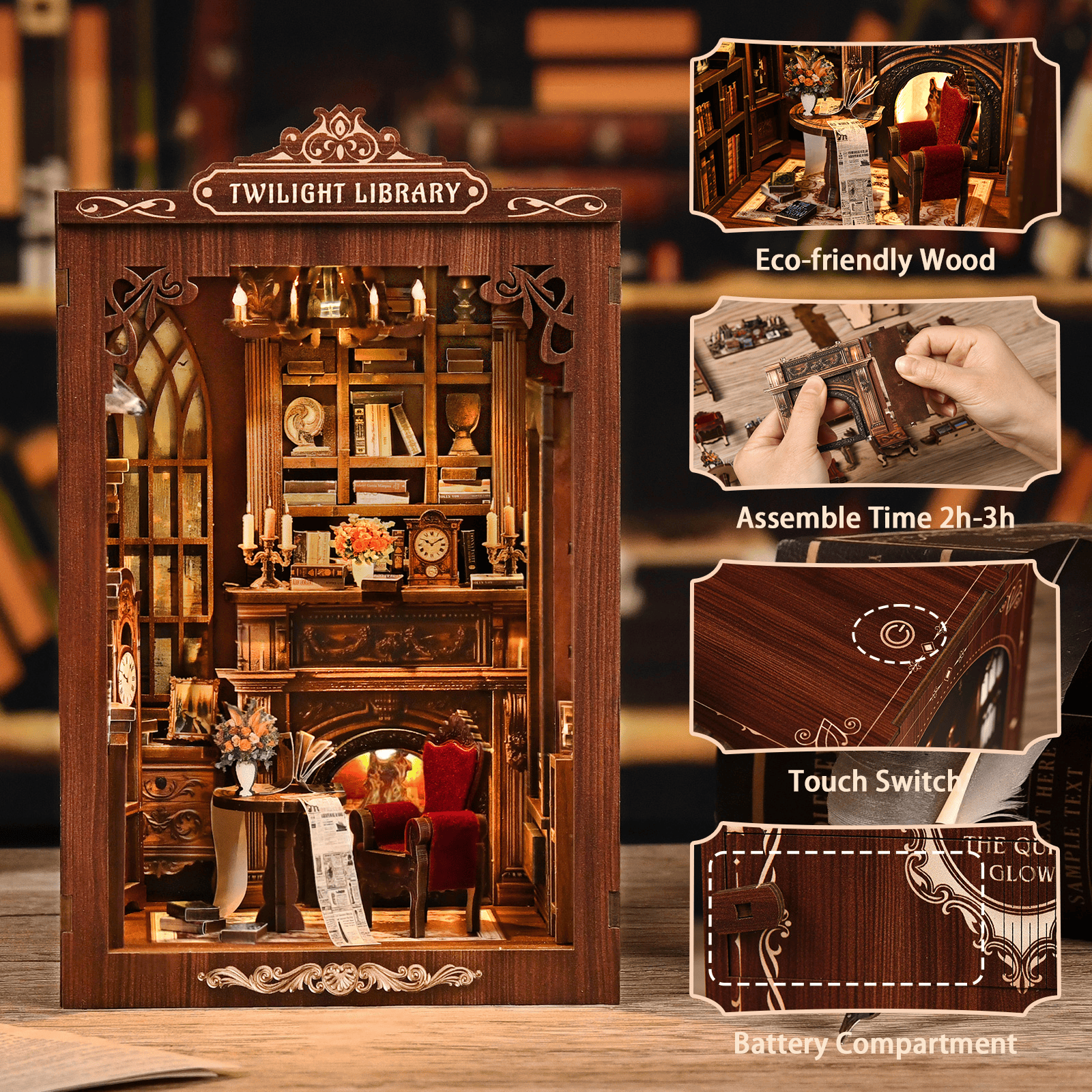 Book Nook Twilight Library - 194 pcs