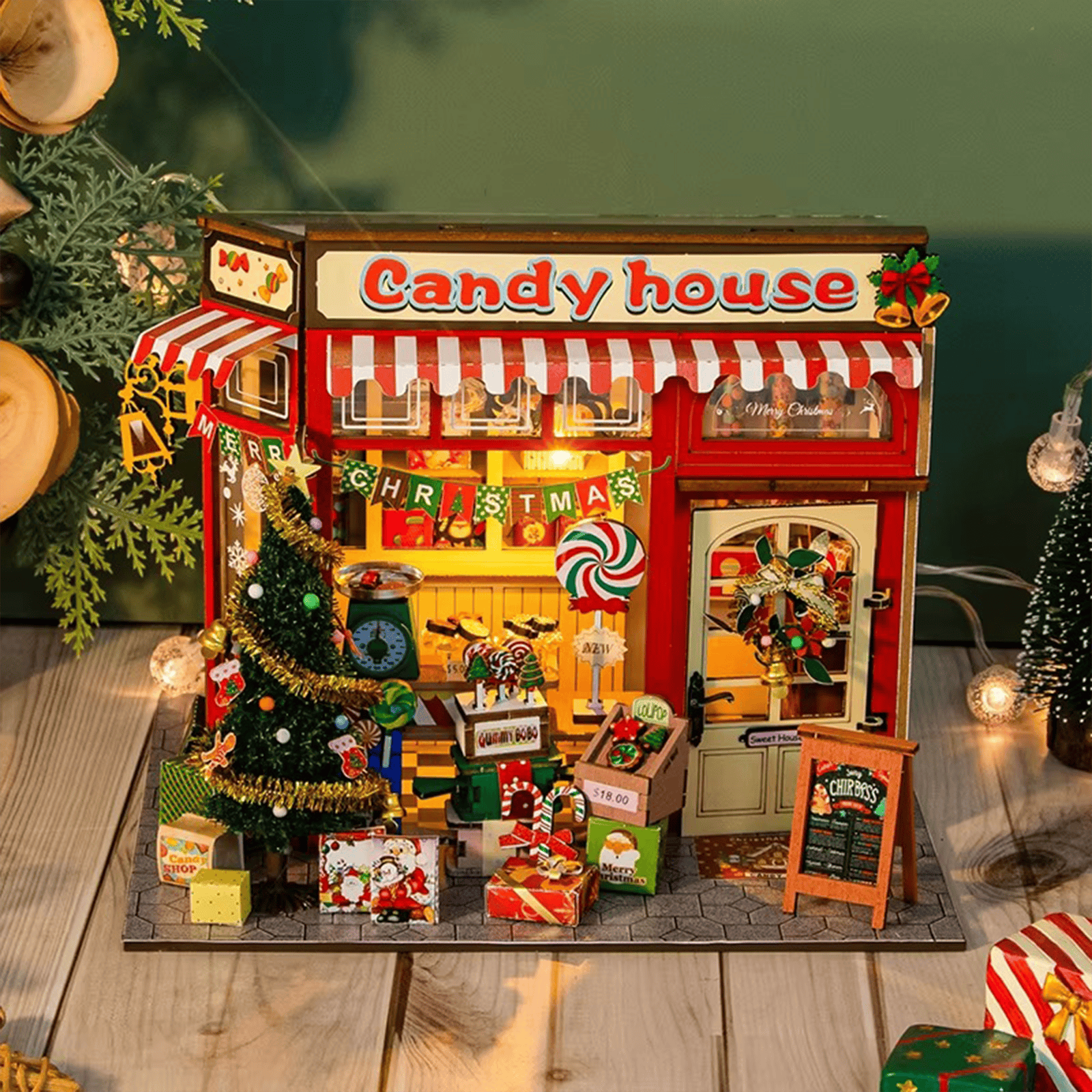 Candy House Miniature House - Christmas Shop | 213 pcs
