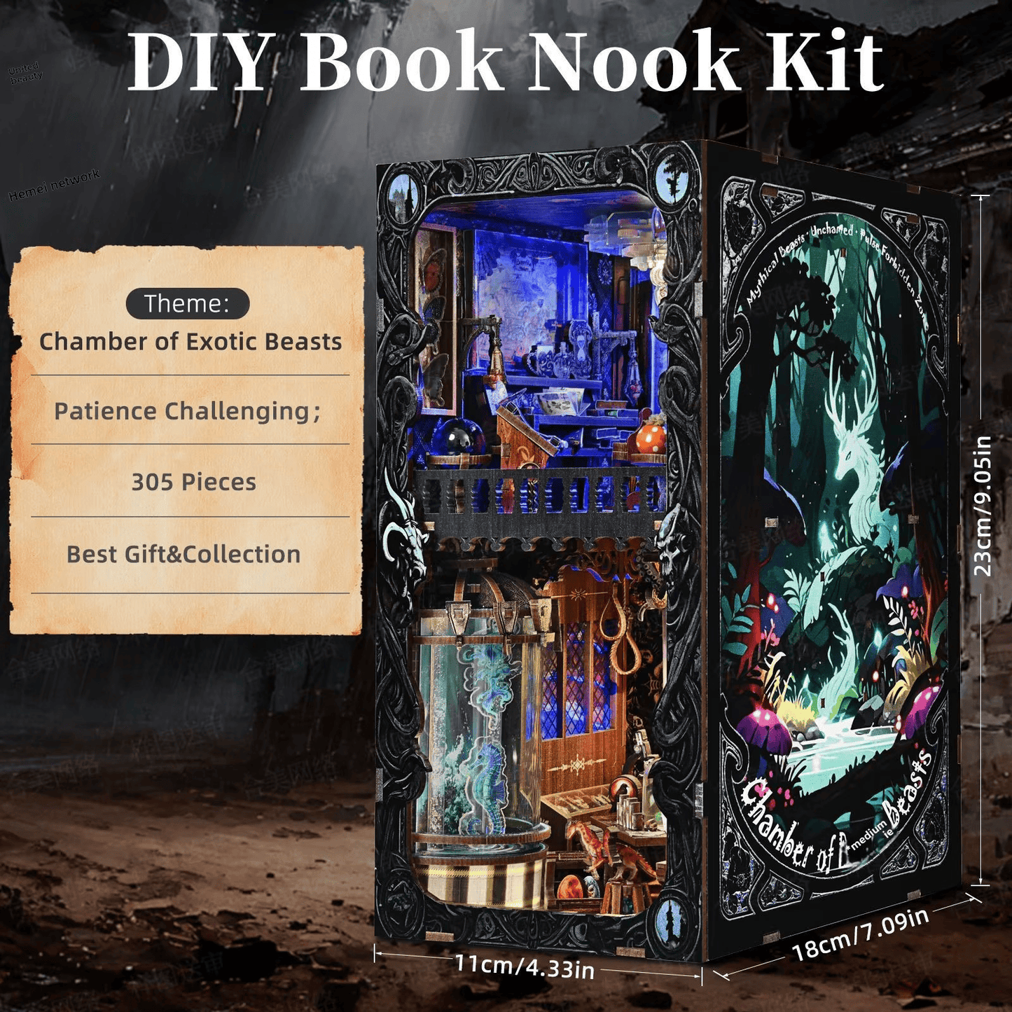 Chamber of Exotic Beasts Book Nook - 305 Pieces
