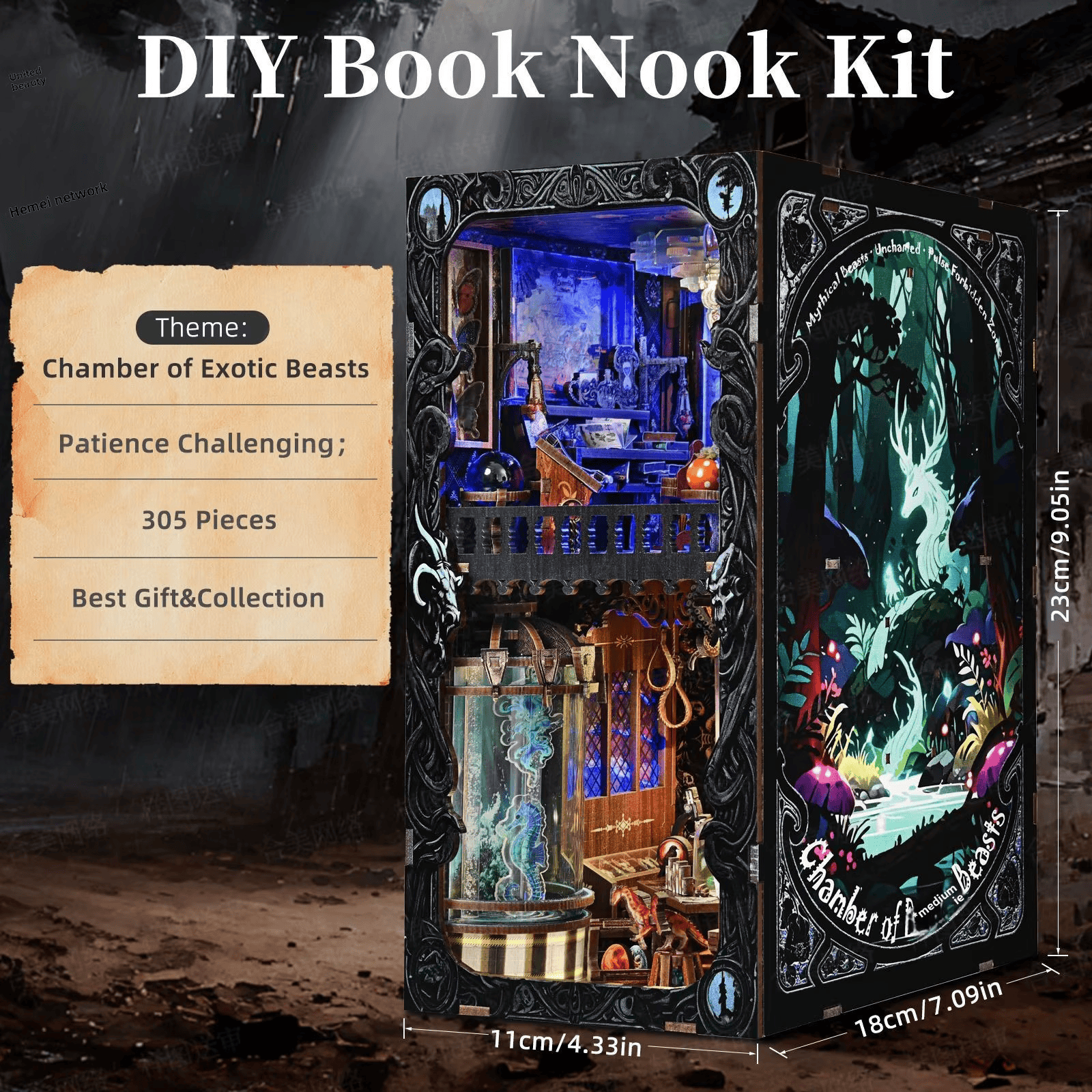 Chamber of Exotic Beasts Book Nook - 305 Pieces