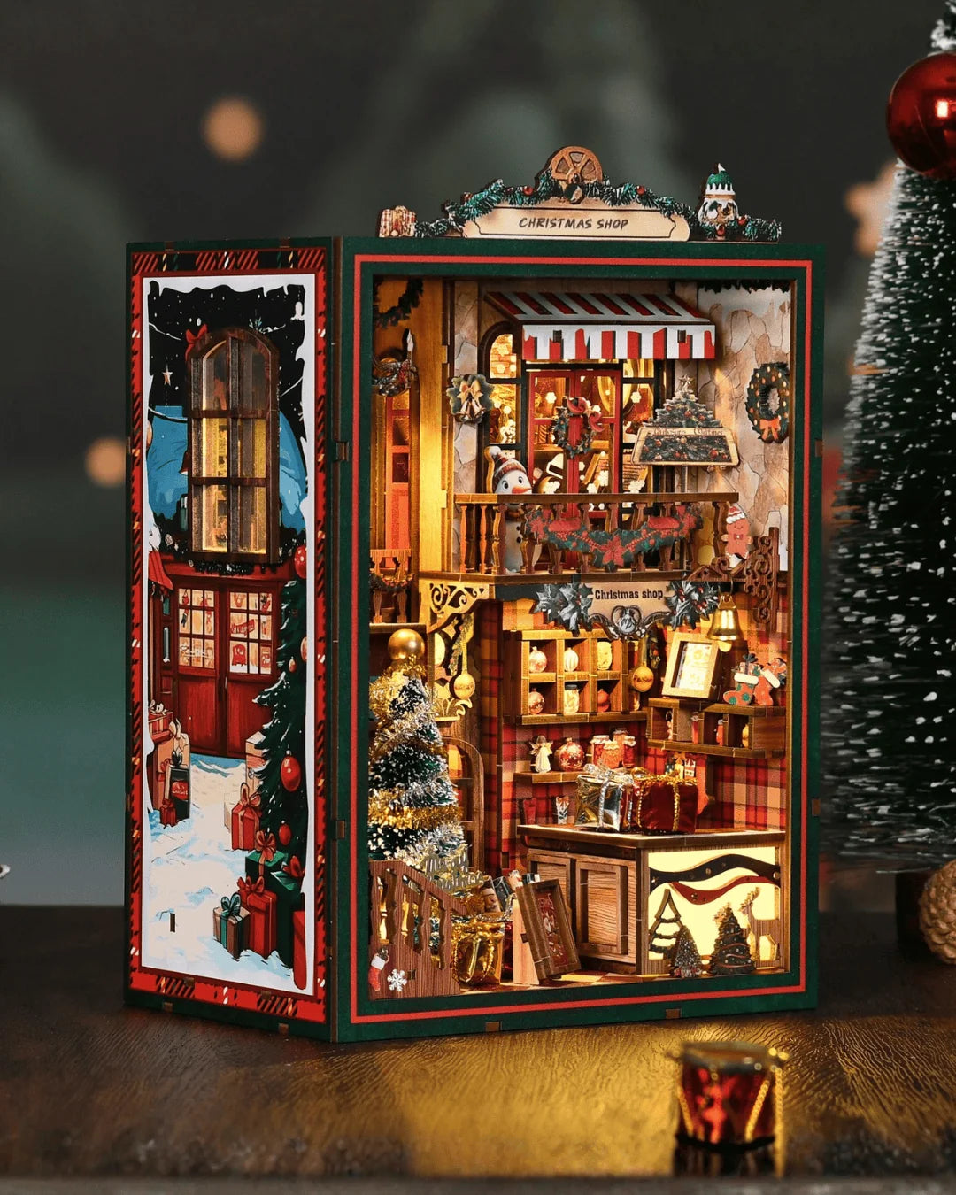 Christmas Shop Book Nook - side view