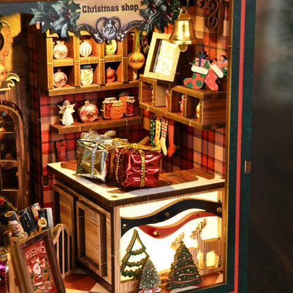 Christmas Shop Book Nook - counter and shelves