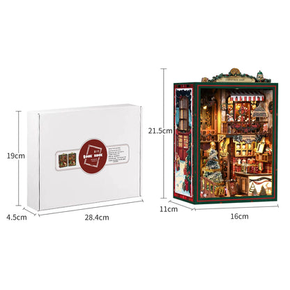 Christmas Shop Book Nook - dimensions