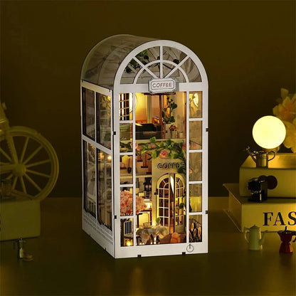 Coffee Garden Book Nook - lit at night