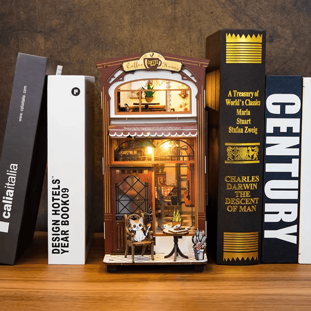 Coffee House Book Nook - on a shelf
