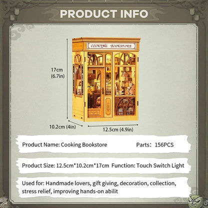 Cooking Bookstore Book Nook - dimensions