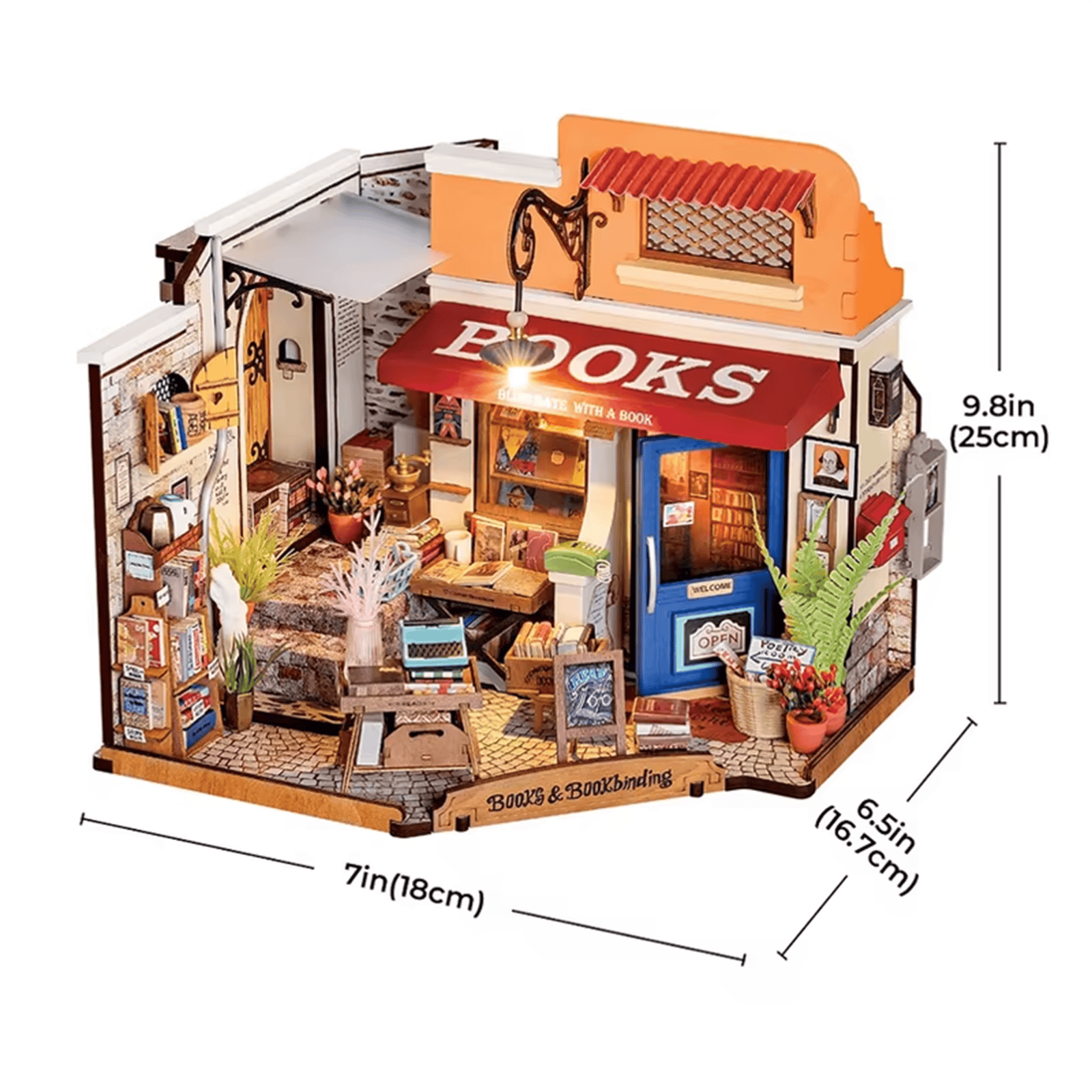 Corner Bookstore Miniature House - Easy, 108 Pieces