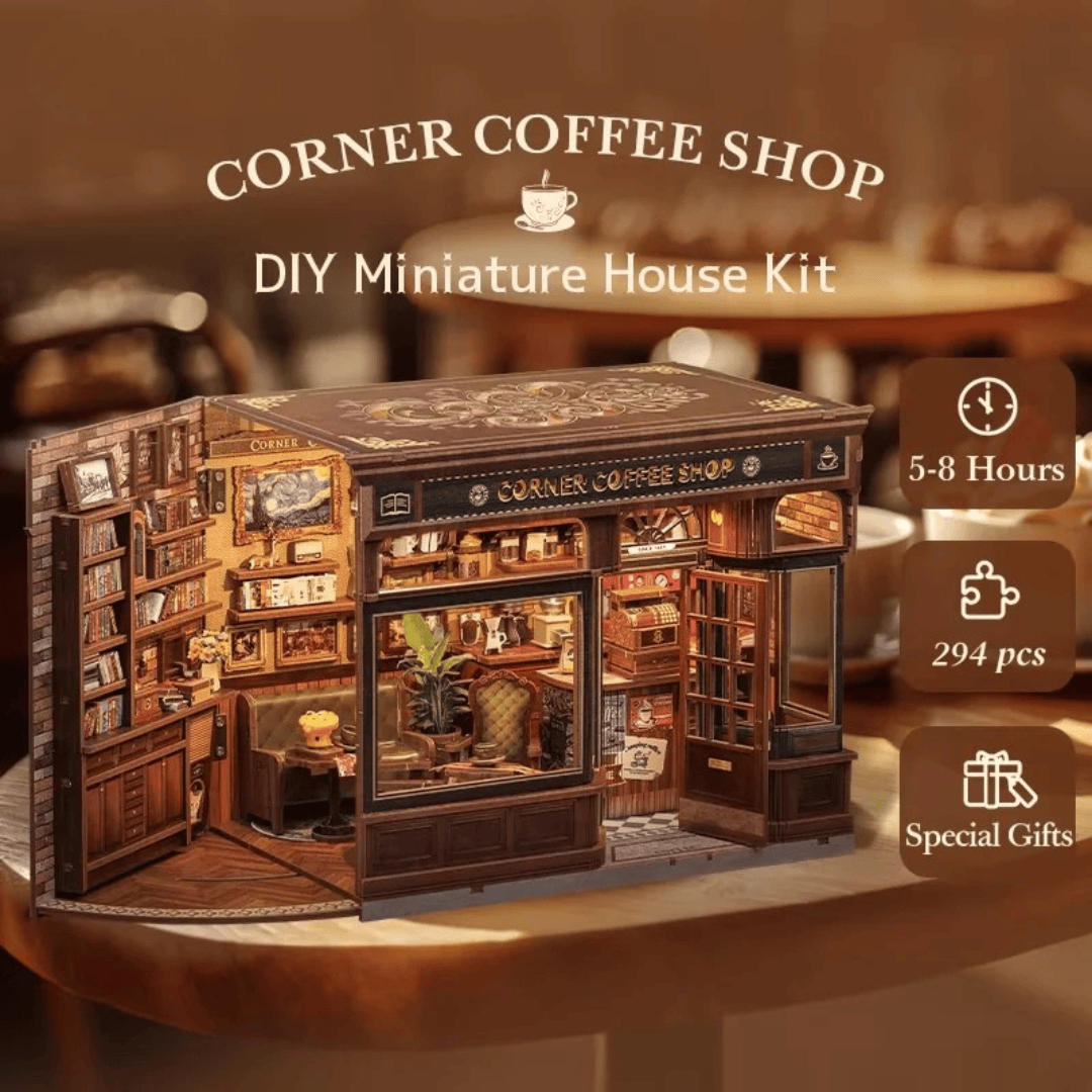 Corner Coffee Shop a Miniature House to build DIY