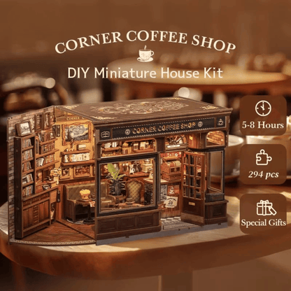 Corner Coffee Shop a Miniature House to build DIY