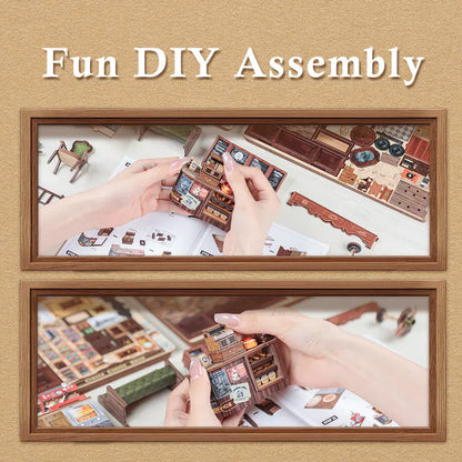 Corner Coffee Shop a Miniature House to build DIY