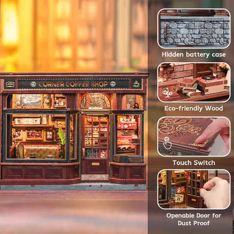 Corner Coffee Shop a Miniature House to build DIY