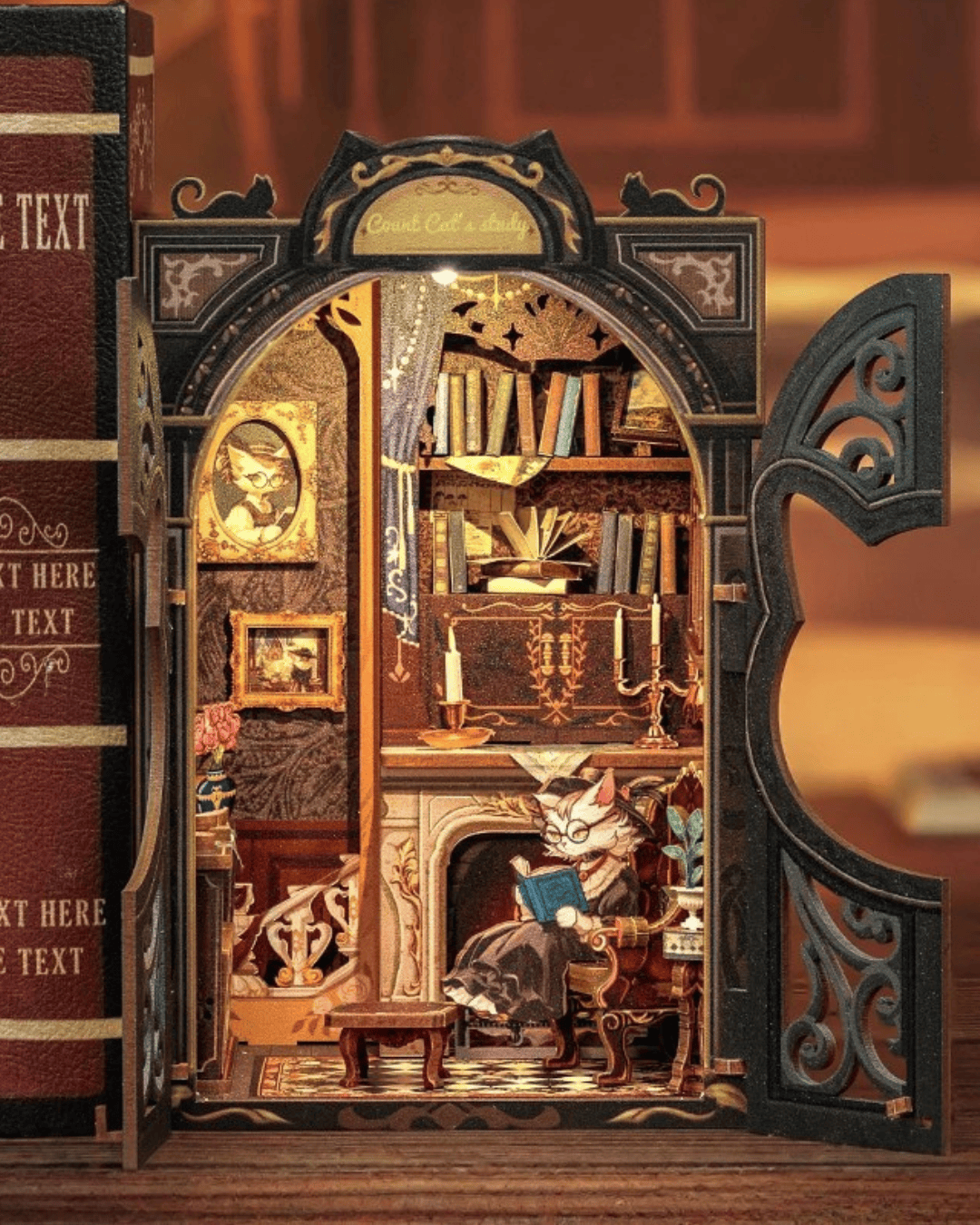 Count Cat study DIY Book Nook (New)