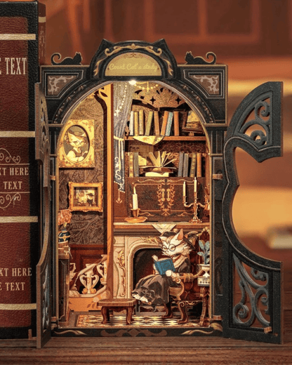 Count Cat study DIY Book Nook (New)