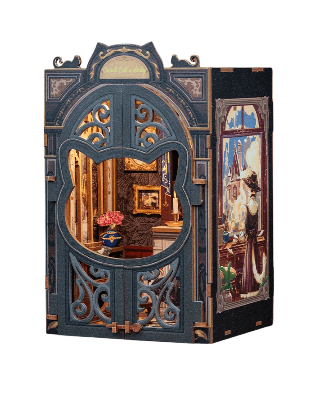 Count Cat study DIY Book Nook (New)