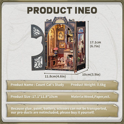 Count Cat study DIY Book Nook (New)