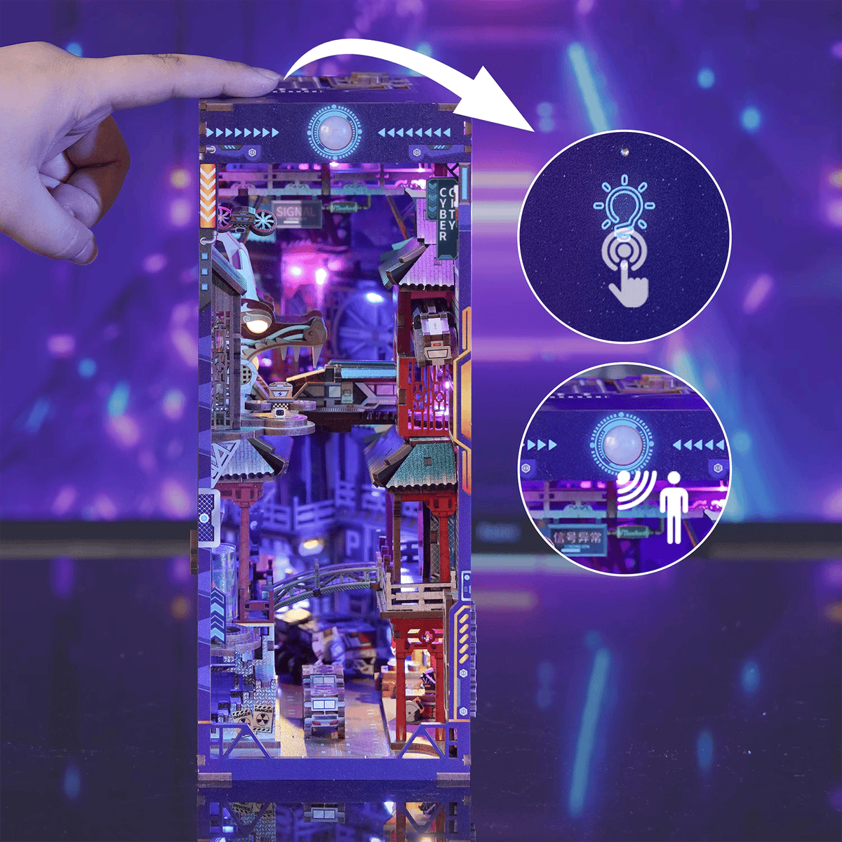 Cyber City Book Nook - purple glow