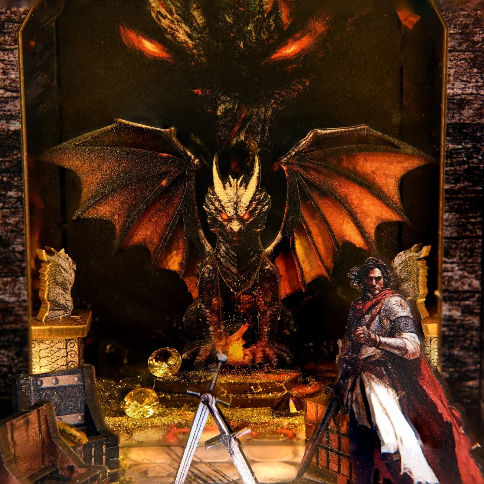 Dragons Treasure Labyrinth Book Nook - dragon and treasure