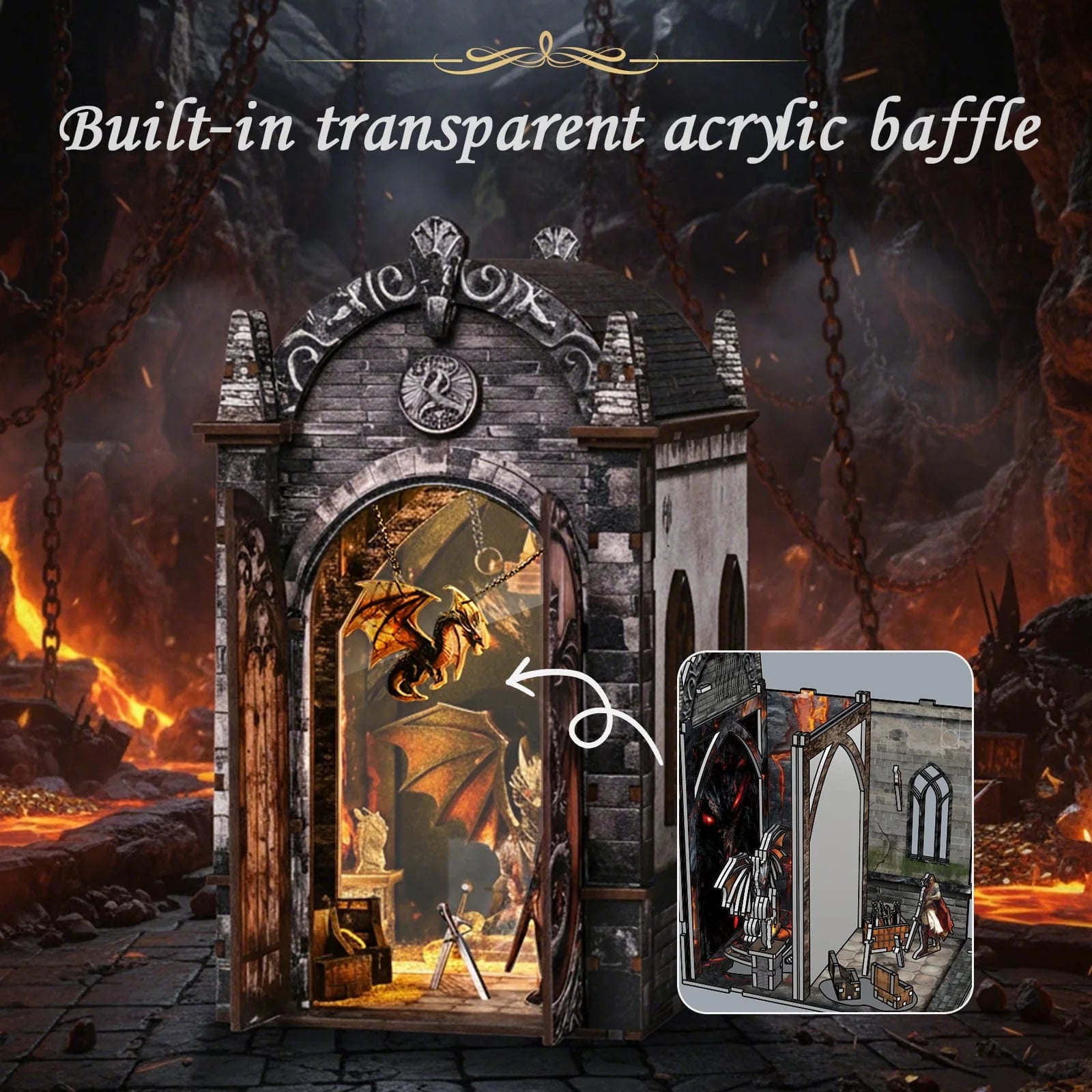 Dragons Treasure Labyrinth Book Nook - dust cover