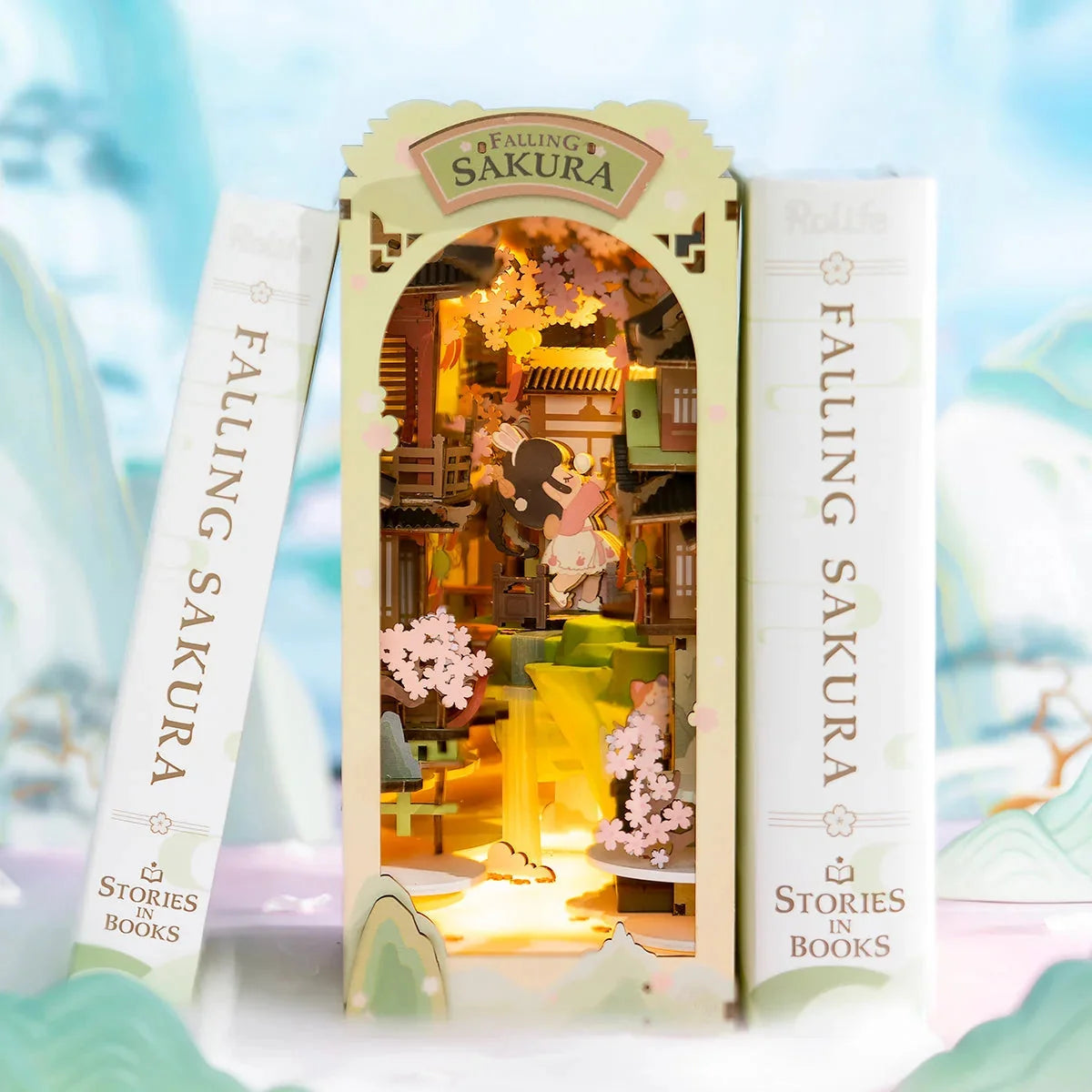 Falling Sakura Book Nook - cherry trees and sky